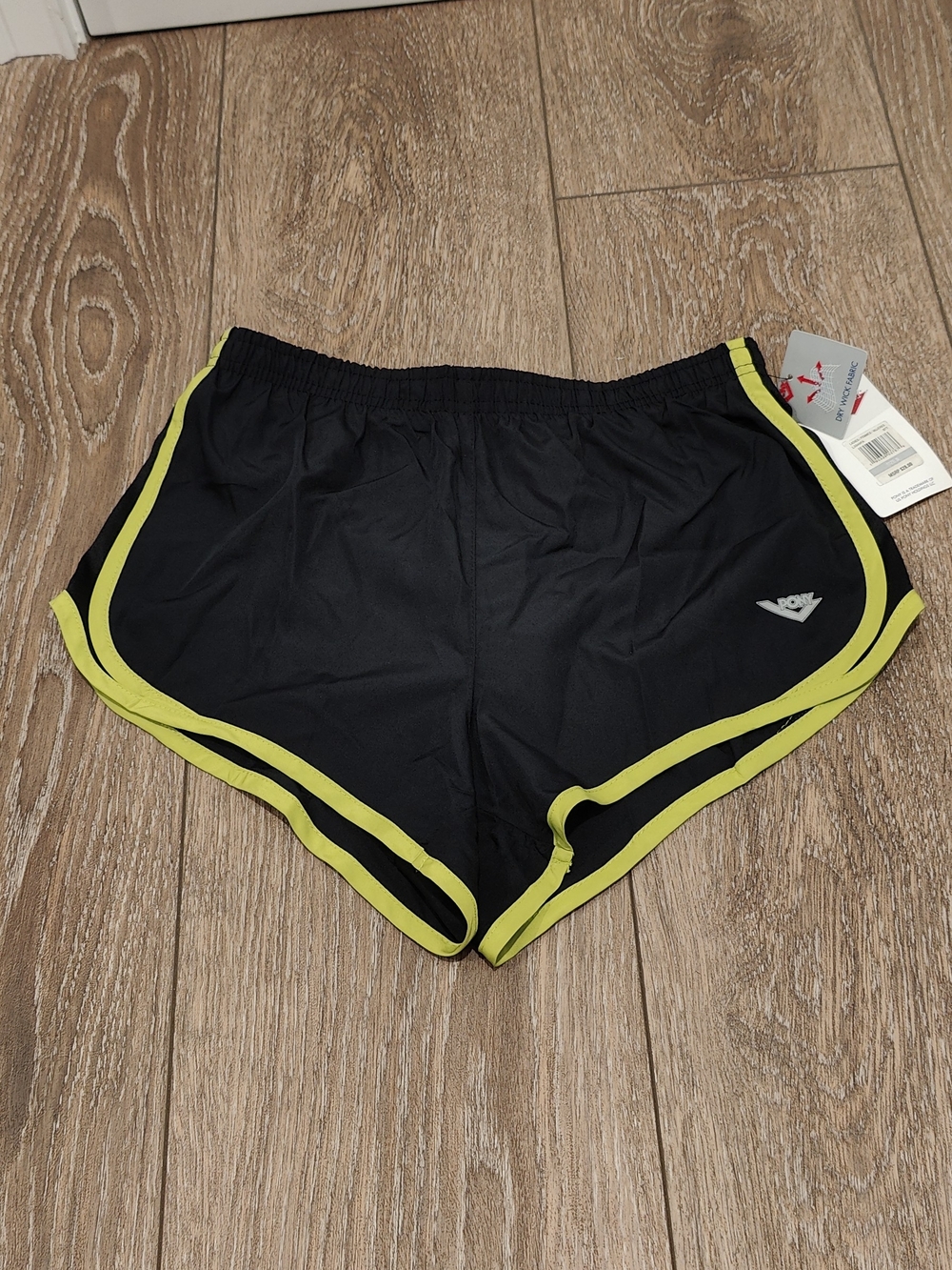 PONY Black Athletic Shorts with Lime Trim
